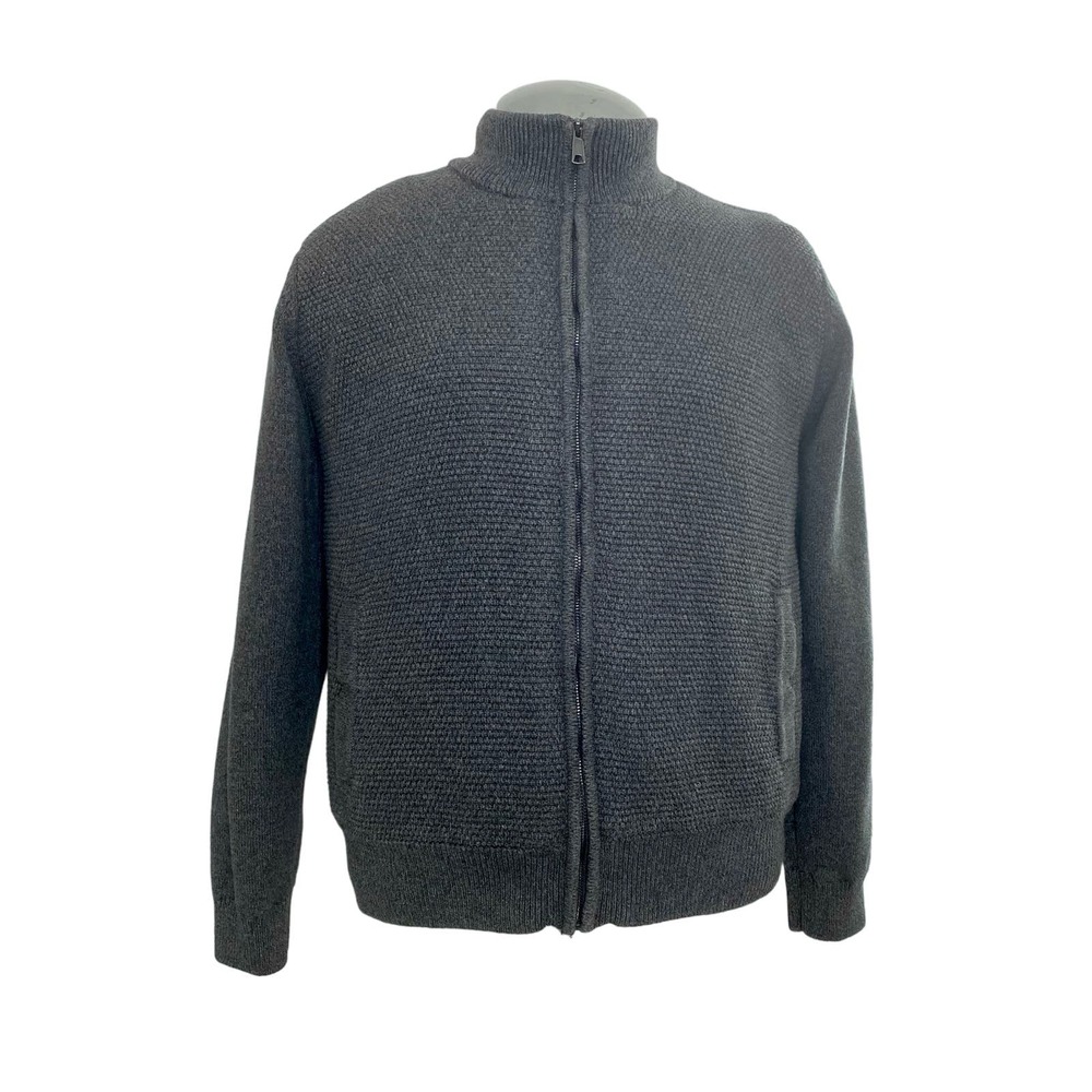 Emanuel Ungaro gray fleece lined zip front sweater XXL - Picture 1 of 11